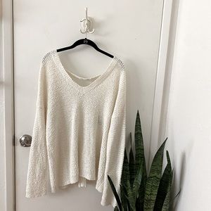 White Low Back Knit Sweater
